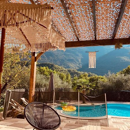 Ferienwohnung 2P Au Coeur Des Montagnes Avec Piscine Chauffee Puget-Théniers Exterior foto